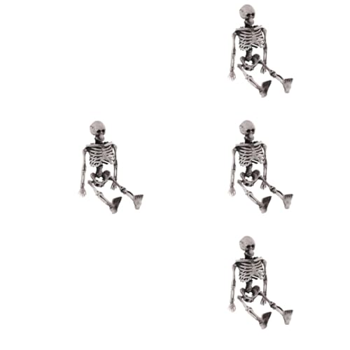 ERINGOGO 4 Piezas Favor De La Fiesta De Zombies Accesorio De Calavera De Halloween Figura De Esqueleto Posable Estatuilla De Esqueleto Mini Adornos Hombres y Mujeres El Plastico Interior