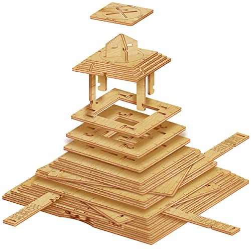 ESC WELT Quest Pyramid Constructor Puzle 3D para Adultos y Adolescentes – Juego de Rompecabezas de Madera 3 en 1 - Idea de Regalo de Caja de Rompecabezas - Pascua Rompecabezas de Madera 3D - Maqueta