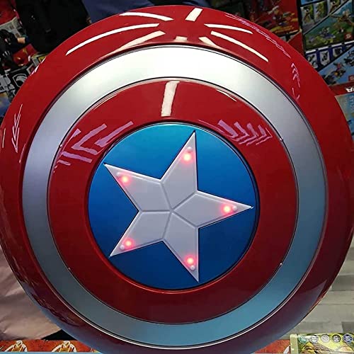 Escudo Capitan America con Sonido y Luz Plastico Juguete Apoyos de Película Niños Capitán América Shield Disfraz Regalos de Cumpleaños para Niños 32Cm