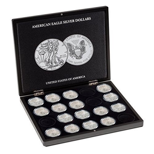 Estuche para 20 monedas de plata American Eagle en cápsulas, negro
