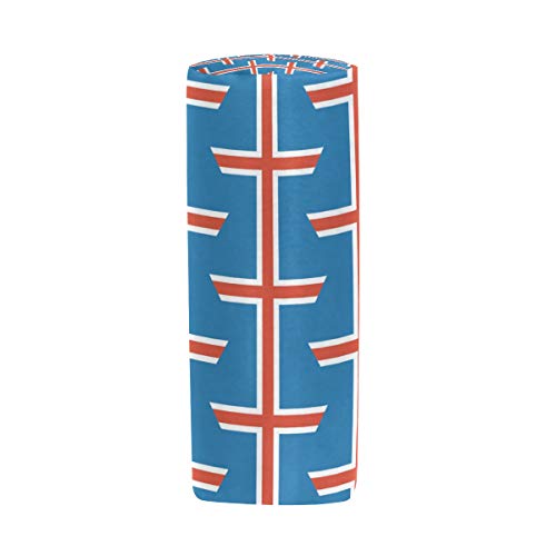 Estuche redondo con diseño de bandera de Islandia