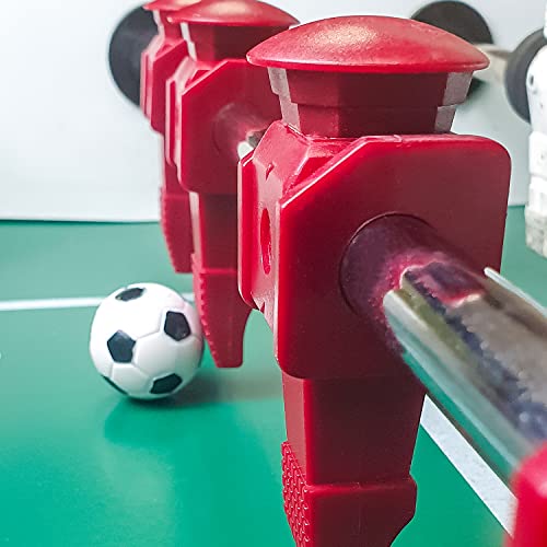 EYEPOWER 11 Figuras de Mesa para Exteriores, 16 mm, Rojo, Mesa de fútbol, Accesorios de fútbol para futbolín, Piezas de fútbol, Mesa de fútbol, Figuras de Mesa de futbolín