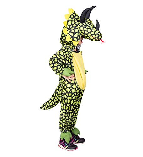 F123 Disfraz de dinosaurio triceratops, talla 116-122, para niños, para carnaval, para niños pequeños, regalo de cumpleaños