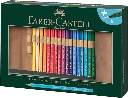 Faber-Castell Alberto Durero - Lápices de acuarela, color carbón 30 Stifte inklusive Stifterolle & Wassertankpinsel
