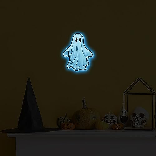 fantasmas que brillan en la oscuridad | Calcomanías espeluznantes para ventanas con brillo nocturno | Suministros Halloween, regalos para familias, amigos, parientes, Geruwam