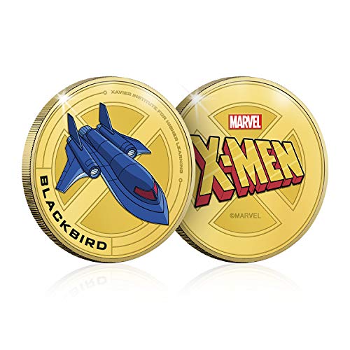FANTASY CLUB Marvel X-Men Colección - Blackbird, Moneda/Medalla Conmemorativa acuñada con baño en Oro 24 Quilates y Coloreada a 4 Colores - 44mm