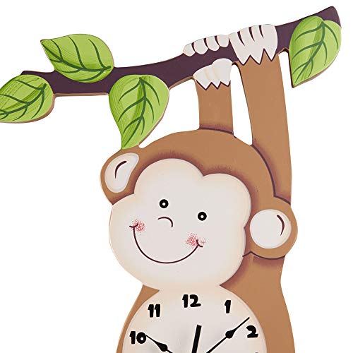 Fantasy Fields Reloj de Pared Infantil de Madera Niños Sunny Safari TD-0081AR