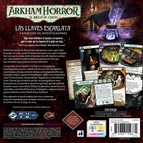 Fantasy Flight Games AHC69ES Arkham Horror LCG - Las Llaves Escarlata exp. investigadores - Juego de Cartas en Español