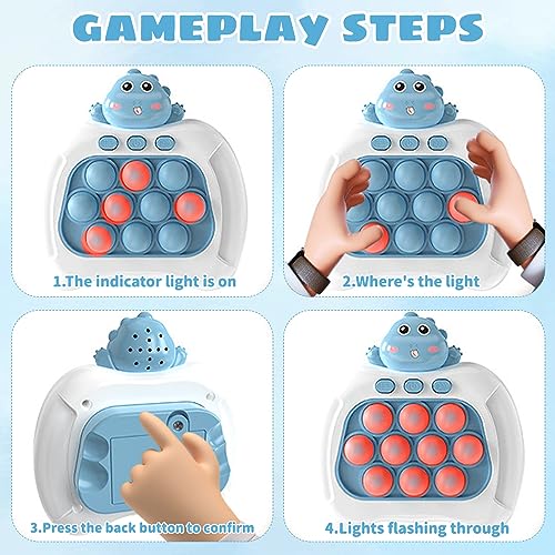 FENYW Bubble Sensory Fidget Toy, Juego de Empuje rápido, Pop It Fidget Juego sensorial electrónico, máquina de Juego de Rompecabezas, Consola de Juegos educativos para niños Adultos (Azul)