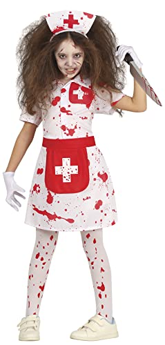 FIESTAS GUIRCA Disfraz de Enfermera Zombi - Enfermera Sangrienta - Disfraz Niña Halloween 10-12 Años
