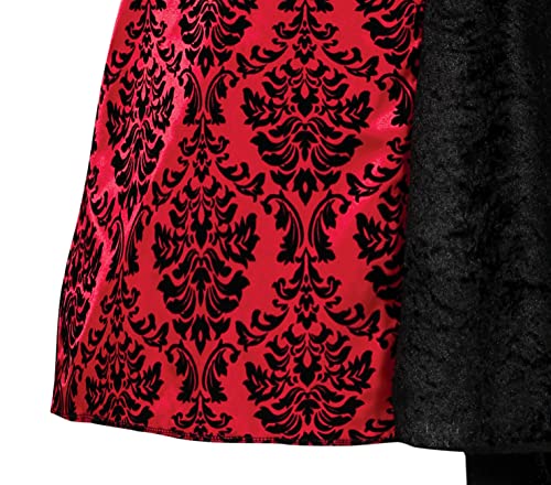FIESTAS GUIRCA Disfraz de Vampiresa Glamurosa - Vestido Condesa Vampiro Rojo y Negro Disfraz Halloween Mujer Talla 36-38 S