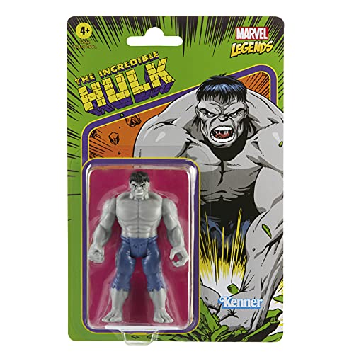 Figura de acción de Hulk Gris de 9,5 cm de Retro 375 Collection de Hasbro Marvel Legends