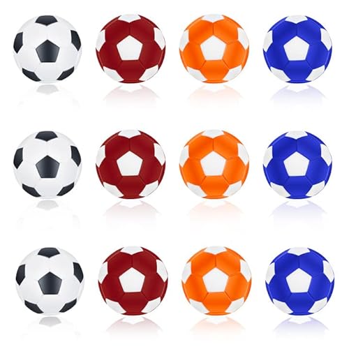 Firschoie 12 Pelotas de Futbolín, 32 mm Bolas de Futbolín de Mesa, Mesa Mini plástico Pelotas de fútbol, Multicolores para Adultos Niños Suministros de Juego de Mesa de Fútbol