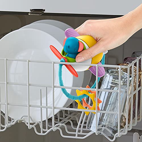 Fisher-Price Avión de actividades Juguete para girar y morder, apto para limpieza en lavavajillas, regalo para bebés +3 meses (Mattel GRR31)