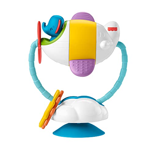 Fisher-Price Avión de actividades Juguete para girar y morder, apto para limpieza en lavavajillas, regalo para bebés +3 meses (Mattel GRR31)