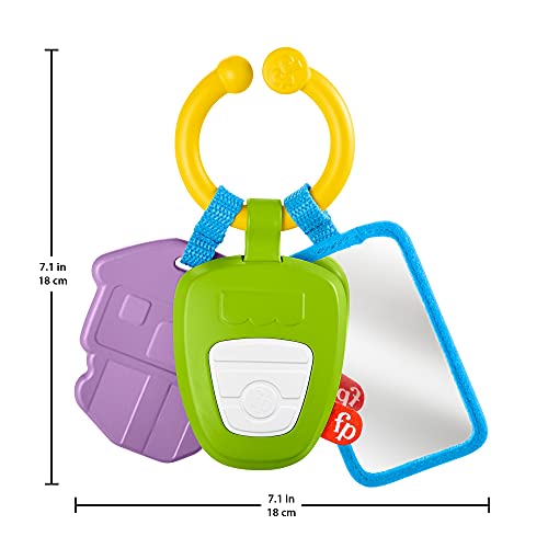 Fisher-Price juego de llaves activity para bebés con mordedor, sonajero y espejito (Mattel GRT57)