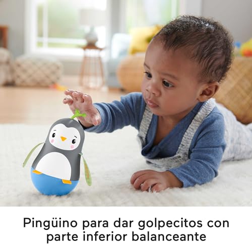 Fisher-Price Manos Kit de juego con panda actividades, cubos apilables de animales y pingüino tentetieso, juguete para bebés +6 meses (Mattel HFJ93)