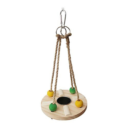 Folpus Bird Swing Toys Suministros para Mascotas Hechos a Mano Decoración de Jaula de pie Juguetes de gallinero Juguetes para pájaros, Juguetes para Loros, Ronda