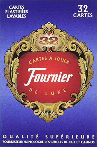 Fournier Baraja Belote 32 Juego de Cartas Francés, Color Rosso (F28518)