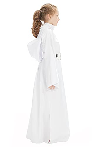 Fuman Leia Organa Solo Cosplay Vestido Jedi Robe Princess S W Disfraz Halloween Disfraz Niña Blanco