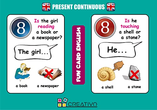 Fun Card English PRESENT CONTINUOUS (Grammar and Vocabulary Flashcards + Exciting Game)