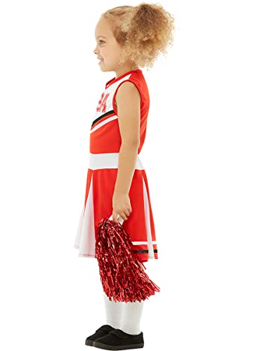 Funidelia | Disfraz de animadora para niña Cheerleader, Fútbol Americano, Profesiones - Disfraz para niños y divertidos accesorios para Fiestas, Carnaval y Halloween - Talla 7-9 años - Rojo
