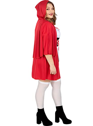 Funidelia | Disfraz de Caperucita roja para Mujer Talla XXL Caperucita, Lobo Feroz, Cuentos - Rojo