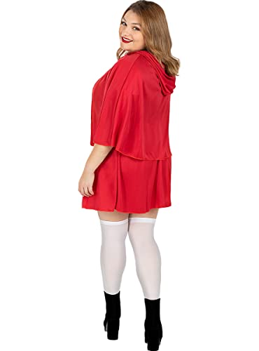 Funidelia | Disfraz de Caperucita roja para Mujer Talla XXL Caperucita, Lobo Feroz, Cuentos - Rojo