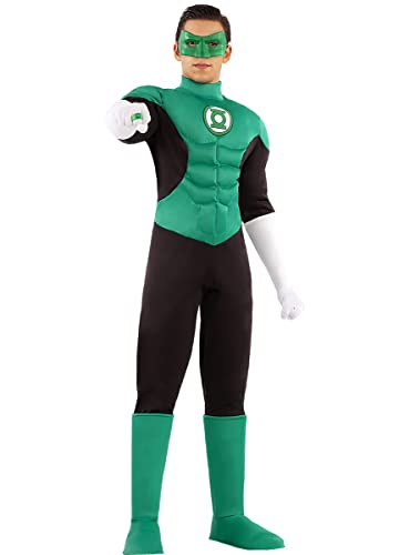 Funidelia | Disfraz de Linterna Verde para hombre Superhéroes, DC Comics, Green Lantern - Disfraz para adultos y divertidos accesorios para Fiestas, Carnaval y Halloween - Talla M - Verde