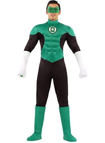 Funidelia | Disfraz de Linterna Verde para hombre Superhéroes, DC Comics, Green Lantern - Disfraz para adultos y divertidos accesorios para Fiestas, Carnaval y Halloween - Talla M - Verde