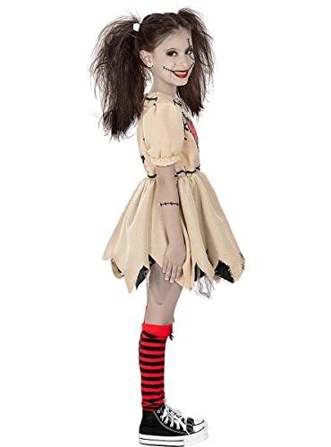 Funidelia | Disfraz de Muñeca de Vudú para niña Terror - Disfraz para niños y divertidos accesorios para Fiestas, Carnaval y Halloween - Talla 10-12 años - Marrón