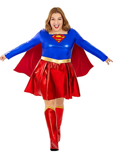 Funidelia | Disfraz de Supergirl sexy para mujer Kara Zor-El, Superhéroes, DC Comics - Disfraz para adultos y divertidos accesorios para Fiestas, Carnaval y Halloween - Talla L - Rojo