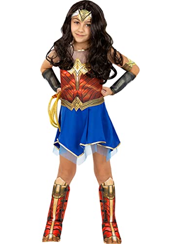 Funidelia | Disfraz de Wonder Woman 1984 para niña Mujer Maravilla, Superhéroes, DC Comics - Disfraces para niños, accesorios para Fiestas, Carnaval y Halloween - Talla 7-9 años - Rojo