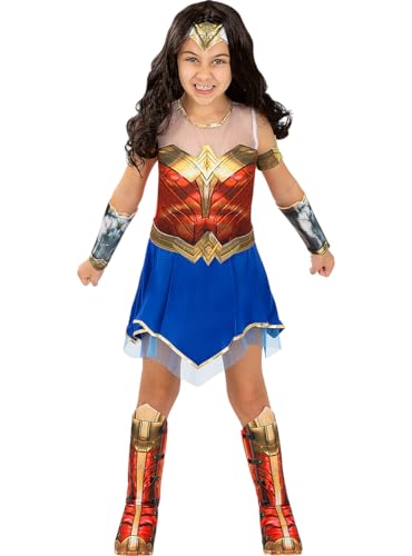 Funidelia | Disfraz de Wonder Woman 1984 para niña Mujer Maravilla, Superhéroes, DC Comics - Disfraces para niños, accesorios para Fiestas, Carnaval y Halloween - Talla 7-9 años - Rojo