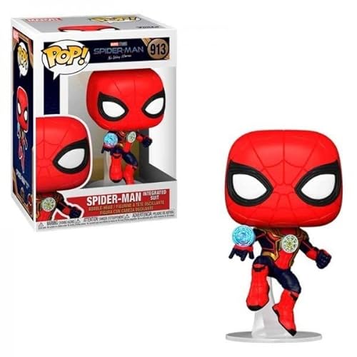 Funko - Pop! Marvel: Avengers Game - Iron Man Figurina, Stark Tech Suit, Multicolor (47756) & 56829 - Marvel Spiderman - No Way Home - Spider-Man (Integrated Suit)