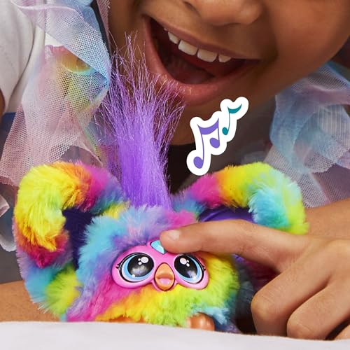 Furby Furblets, Miniamigo Ray-Vee, Más de 45 Sonidos, Música electrónica y Frases en Furbish, Peluche electrónico para niños y niñas a Partir de 6 años, Arcoíris