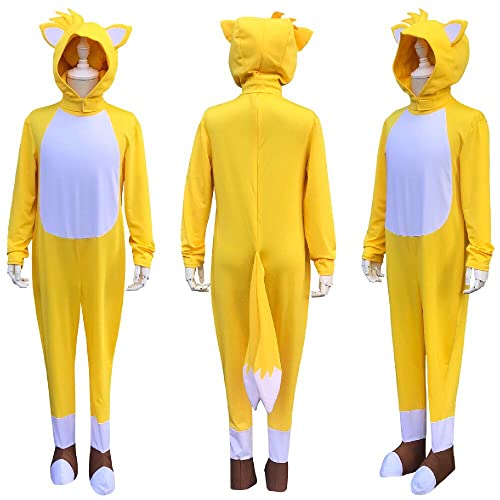 GDFENDU Disfraz de Halloween Tails The Hedgehog para cosplay, traje de dibujos animados para niños y niñas (L)