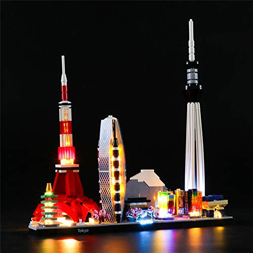 GEAMENT Conjunto de Luces LED para Architecture Tokio (Tokyo) - Compatible con Lego 21051 de Bloques de construcción (Juego Lego no Incluido) (con Instrucciones)