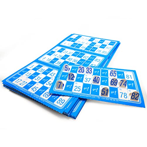 Genérico 60 Cartones de Bingo troquelados Reutilizables, cartones para Bingo de 90 Bolas, cartones troquelados para facilitar la Marca de los números