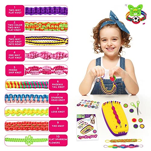 Genérico Kit para Hacer Pulseras - Pack para Niños - Set de Hilo [Con Extra de Piezas] - Juguetes e ideas de regalos para desarrollar su creatividad