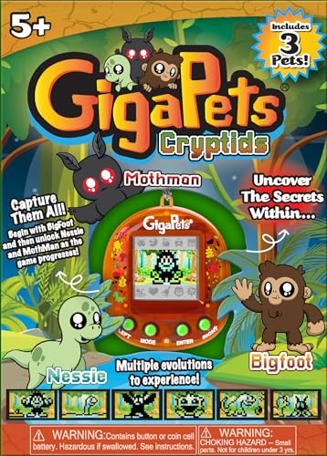 Giga Pets Cryptids, juguete digital para mascotas, edición de coleccionista mejorada, juega con tu mascota electrónica virtual, más de 100 animaciones, juguete clásico de los años 90 para niños,