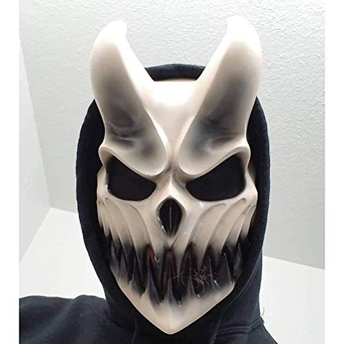 Gintdinpu Demon Mask, Slaughter To Prevail Mask Oni Mask Halloween Prop Party Mask Máscara de Boca móvil Decoraciones para Fiestas de Halloween Kid of Darkness Accesorio para Cosplay