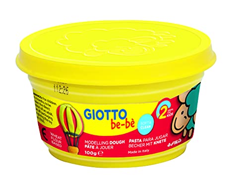 Giotto be-bè Pasta para Jugar, Azul/Blanco/Rojo/Amarillo, Set 4 x 100 g