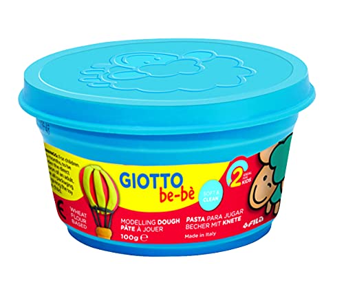 Giotto be-bè Pasta para Jugar, Azul/Blanco/Rojo/Amarillo, Set 4 x 100 g