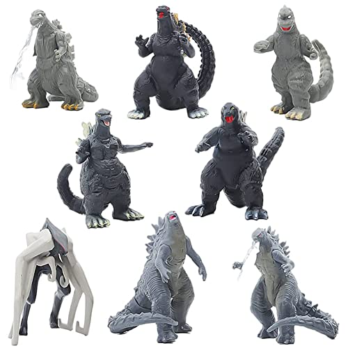 Godzilla el Monstruo 8 PCS Figura de Dinosaurio,Modelo de Adornos de Decoración,Traje de Cumpleaños de Dinosaurio,Modelos de Dinosaurio para Niños,Regalo,Decoración del Hogar