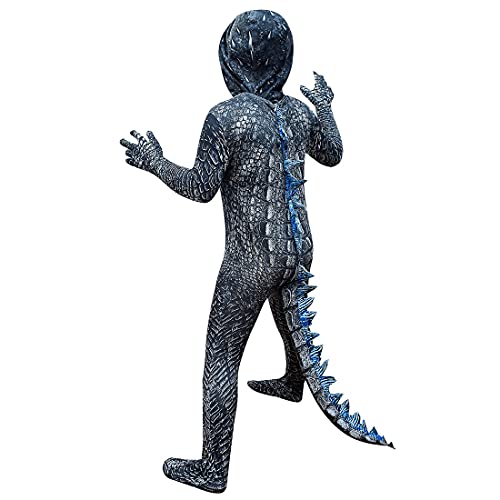 Godzilla Vs Kong - Disfraz de cosplay para niños, disfraz de juego de rol y máscara para espectáculos, 2 piezas de 2 a 12 años (negro, 7 a 8 años)