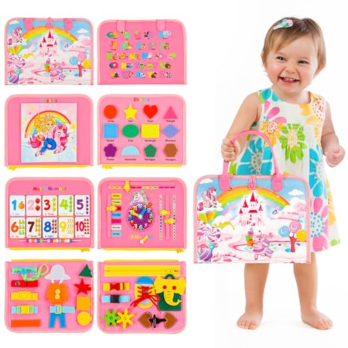 Gontence Busy Board Toddler | Tablero Sensorial Montessori Juguete para Niños 2 3 4 5 Años - Juguetes Montessori Juguetes Educativos Regalo
