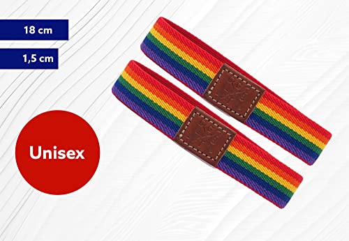 GOS Best Supplies 2 Pulseras Elásticas Arcoiris Multicolor Rainbow Amistad Pride Orgullo LGBTI