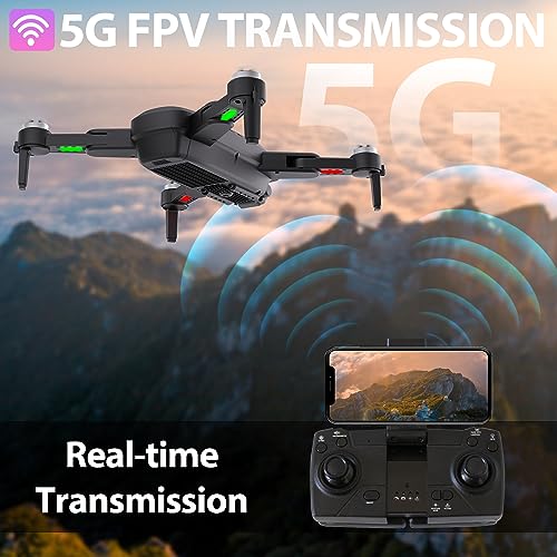 GPS Drone con Cámara para Adultos 4K HD Camara Drones con Motor sin Escobillas Auto Return Home 5G WiFi Transmisión Plegable FPV RC Quadcopter UAV Altitud Hold Follow Me 36 Mins Vuelo