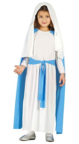 Guirca-445462 Disfraz infantil de Virgen María, Color azul, 7-9 años (42468.0)